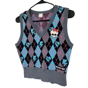 Monster High Argyle Sweater Vest Size Small